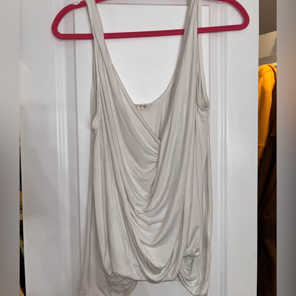 White tank top with ruffles